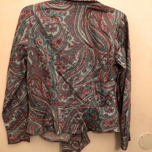 Womens jones New York signature tie front  button down shirt size medium - Picture 3 of 11